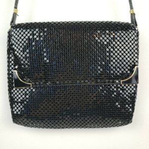 BUENO Women's Black Sequin Mesh Evening Crossbody Handbag